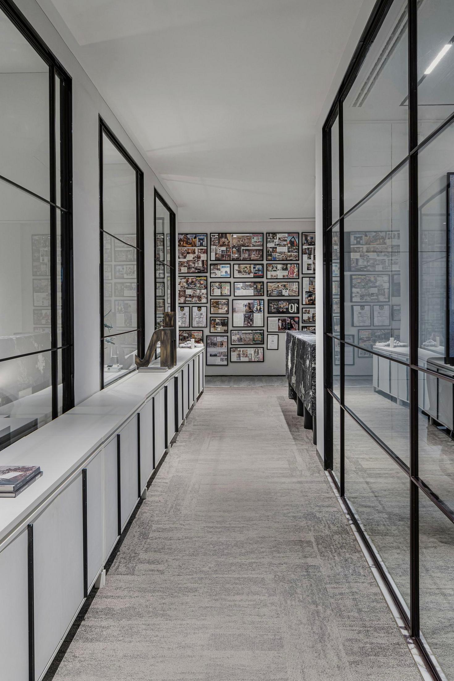Sleek office hallway